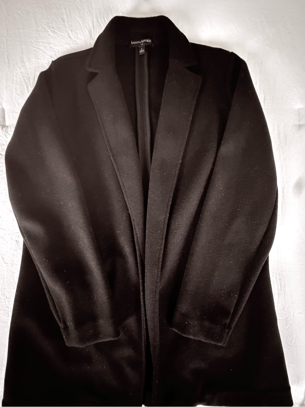 Banana Republic Women's Black Long Wool-Blend Coat